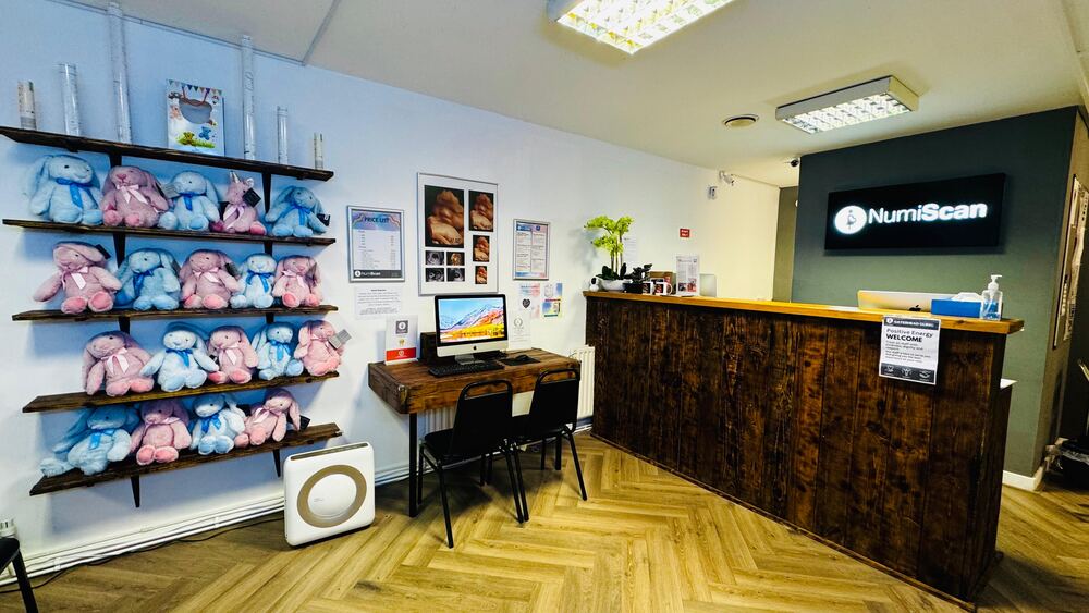 Reception at the Numi Scan Gateshead clinic on Gateshead High Street
